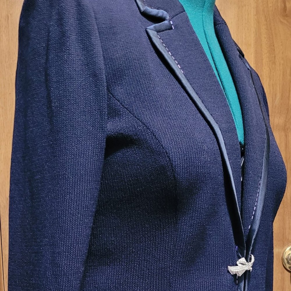 St.John Evening by Marie Gray Navy Blue Santana Knit Size 6 Jacket Evening Wear